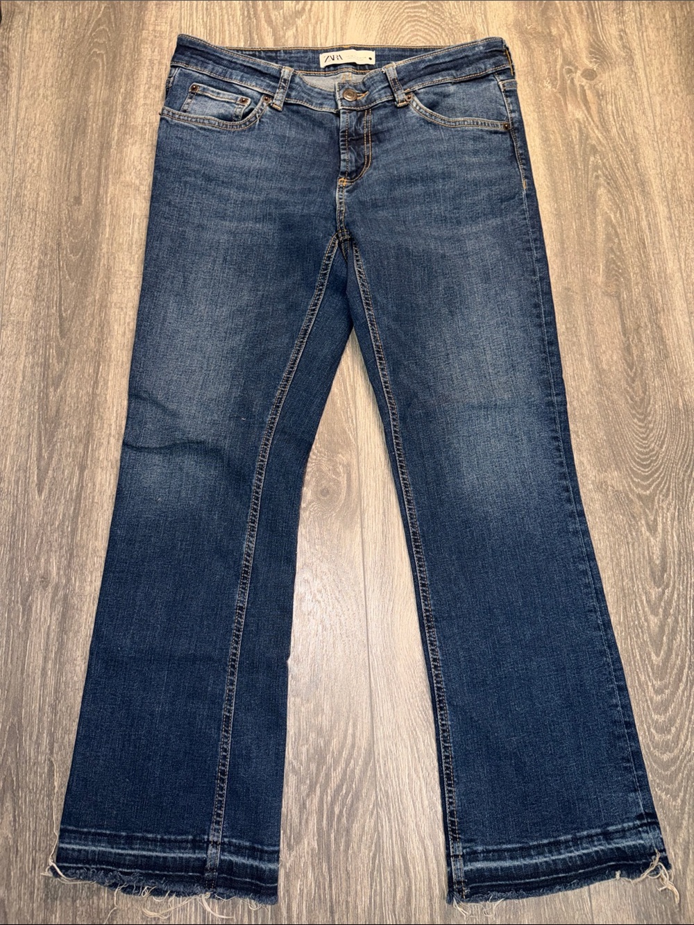 Zara Dark Blue Flare Jeans Size 6